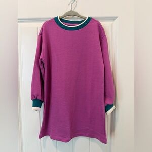 Hanna Andersson Purple Long Sleeve French Terry Dress, Girl’s Size 4
